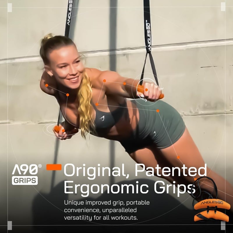 Angles90 Original Pull-Up Grips - Lat Pulldown Attachment - T-Bar Row & Cable Machine - D Handle - Forearm Strength Trainer - Gym Equipment - Exercise Equipment - Grip Strength Trainer - Image 2